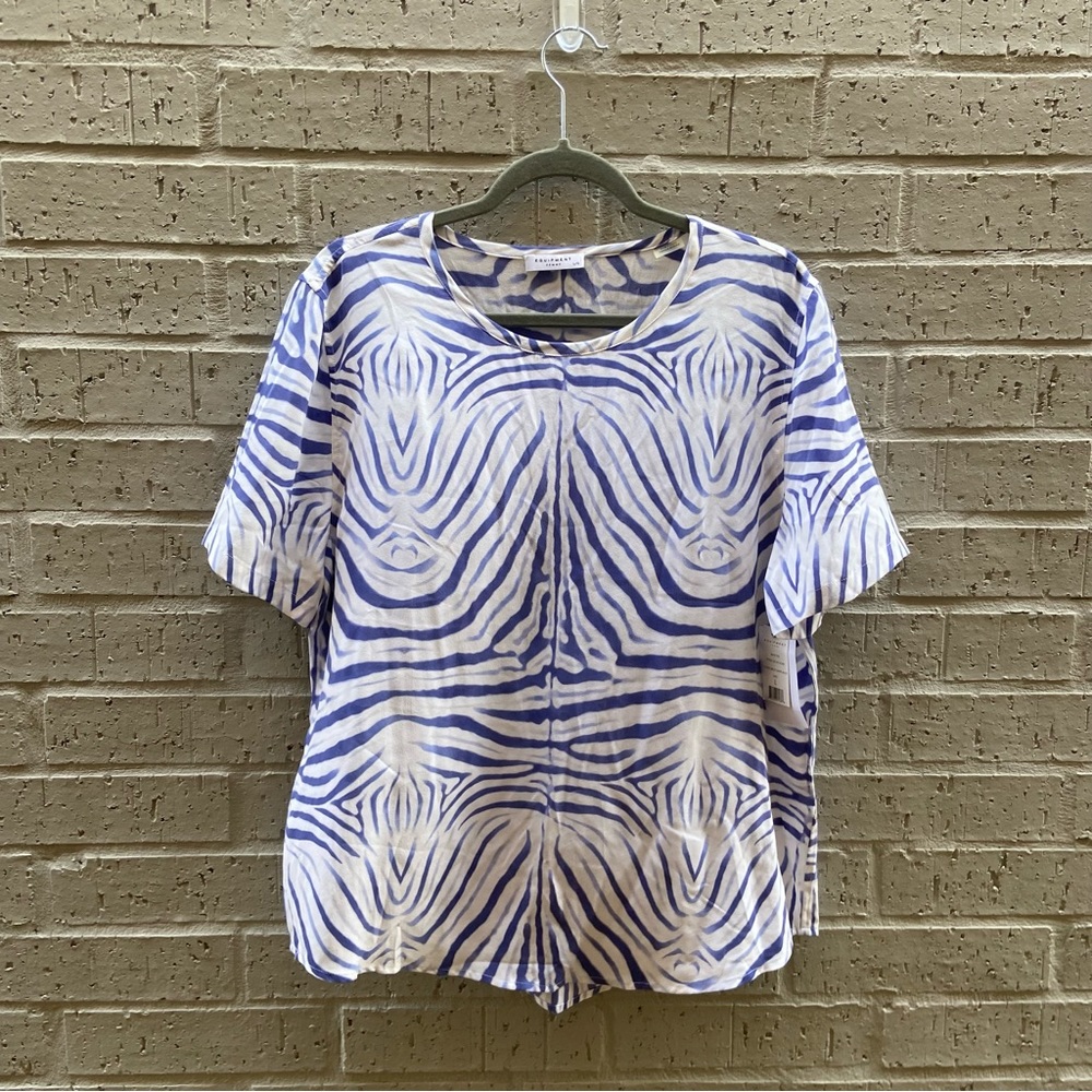 Equipment Silk Riley Tee Bright White Multi Color